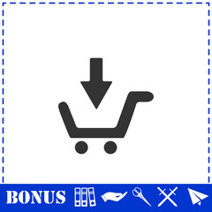 Online shopping icon flat