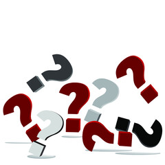 3d shape Question mark on white background.