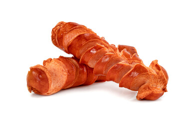 Fried Sausage isolated on white background