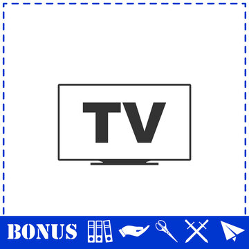 TV icon flat