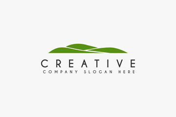 Landscape Hills logo design vector illustration. green Hill icon.usable for business and golf logo,isolated on white background
