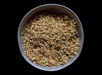 Sprouts top angle black background 