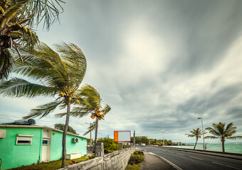 Overcast sky over Saint Francois seafront in Guadeloupe