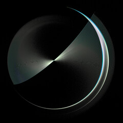 The spiral surface rotates on a black background. Abstract fractal background. 3d rendering. 3d illustration. Logo, icon, sign, symbol. © Svetlana