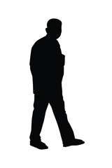 Standing man silhouette vector	
