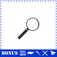 Magnifying glass icon flat
