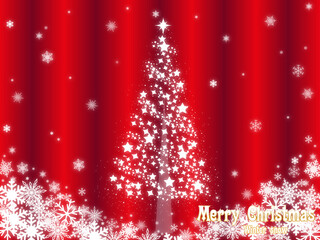 クリスマスツリー　レッドカーテン