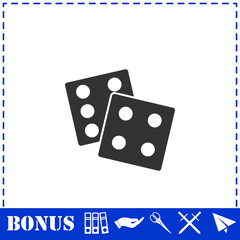 Dices icon flat