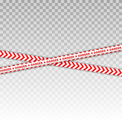 Fototapeta premium Police line and do not cross, Danger tapes set isolated on transparent background