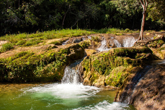View of The San Juan Baths, natural pools in the river, Las Terrazas, Cuba