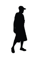 Standing man silhouette vector	
