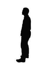 Standing man silhouette vector	
