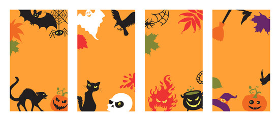 Backgrounds with halloween details on the orange. 