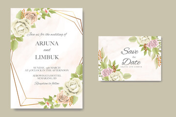 Elegant floral wedding invitation card 