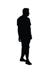 Standing man silhouette vector	
