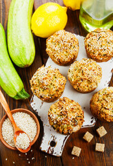 Zucchini muffins with lemon