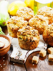 Zucchini muffins with lemon