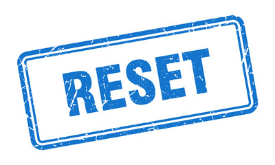 reset stamp. square grunge sign on white background