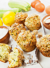 Muffins with zucchini and lemon