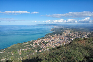 Palmi, Reggio Calabria district, Costa Viola, Calabria, Italy, Europe, the city seen from Mount...