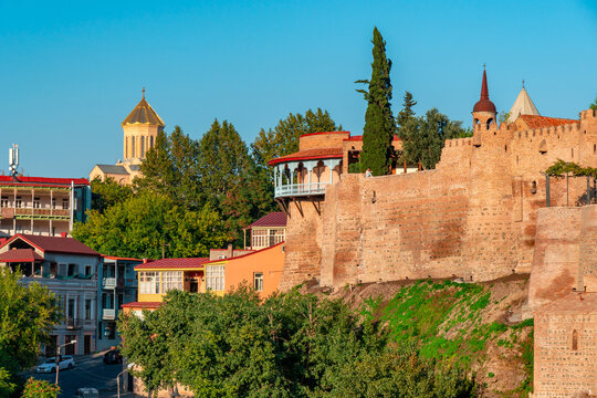 View on balcony and terrace of Queen Darejan's palace in Tbilisi