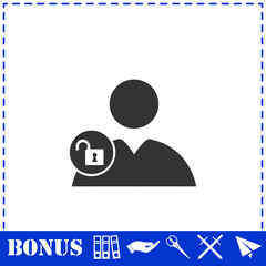 Person lock icon flat