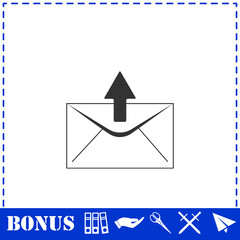 Mail arrow icon flat