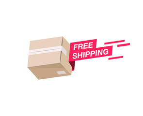 Free shipping symbol. Flat design, easy to use for your website or promotion.