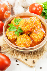 Meatballs with rice