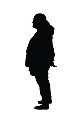 Fat woman silhouette vector