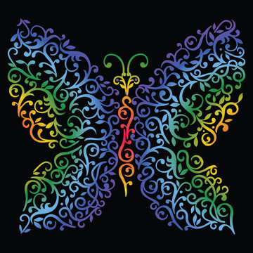 Vector image of decorative abstract butterfly
