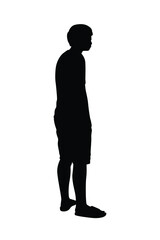 Standing man silhouette vector	
