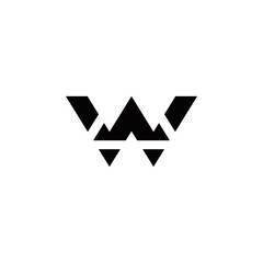 w initial mountain logo design vector symbol graphic idea creative