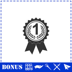 Award medals icon flat