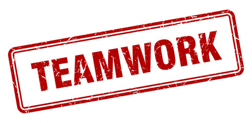 teamwork stamp. square grunge sign on white background