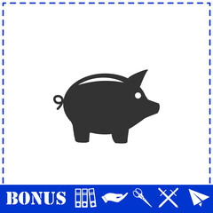 Pig icon flat
