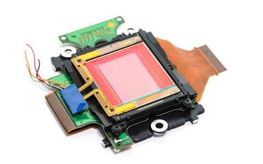 CCD sensors from the modern mass compact digital camera Isolated