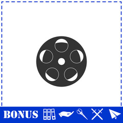 Reel film icon flat