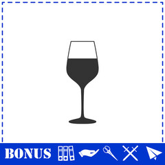 Wineglass icon flat