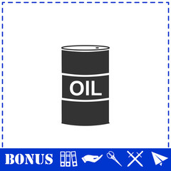Barrel oil icon flat