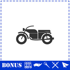 Motorcycle icon flat