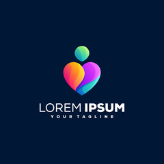 heart love gradient logo design
