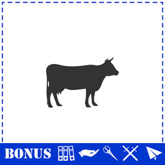 Cow icon flat