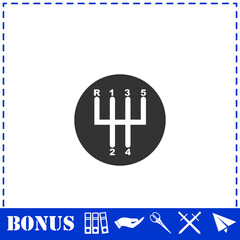 Gear shifter icon flat