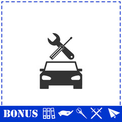 Car service icon flat