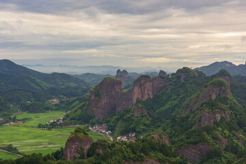 The most popular travel destination in China, the landscape of the Castel Mountains in Yangshuo County, Guilin City, Guangxi Province.