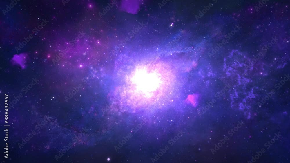 Poster 4k 3d seamless loop space flight into the galaxu nebula animation background. flight through space w