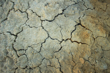 clay surface of the earth made of dry red refractory clay