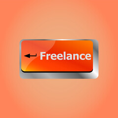 Business Concept with Enter Button on Keyboard. Freelance. Computer Keyboard Button Showing the Inscription Freelancing.
