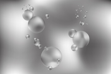 blurry abstract background with bubbles in shades of grey